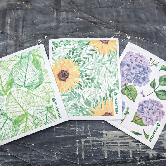 Floral Bursts - Swedish Sponge Cloth Set-0