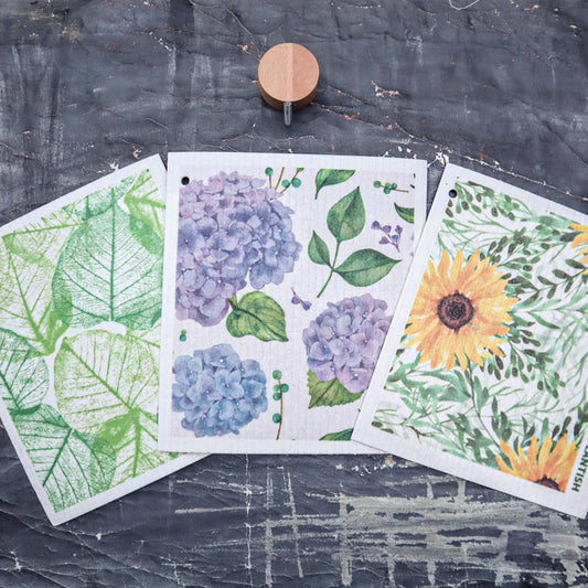 Floral Bursts - Swedish Sponge Cloth Set-0