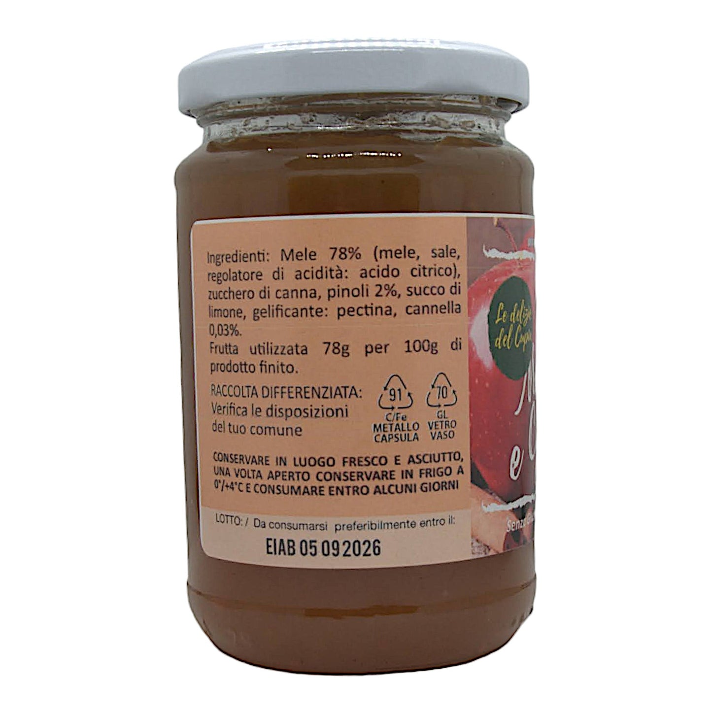 Confettura Extra Mele Pinoli e Cannella 320g